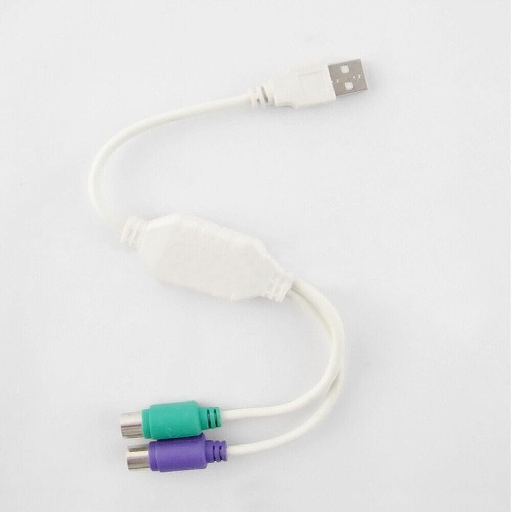 US 2-4 Pack Dual PS/2 Female to USB Adapter Mouse Keyboard Male Cable Converter