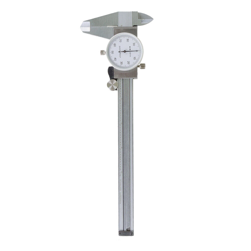 US Stainless Steel Dial Caliper 6'' Shockproof 0.01''  of One Inch Graduation