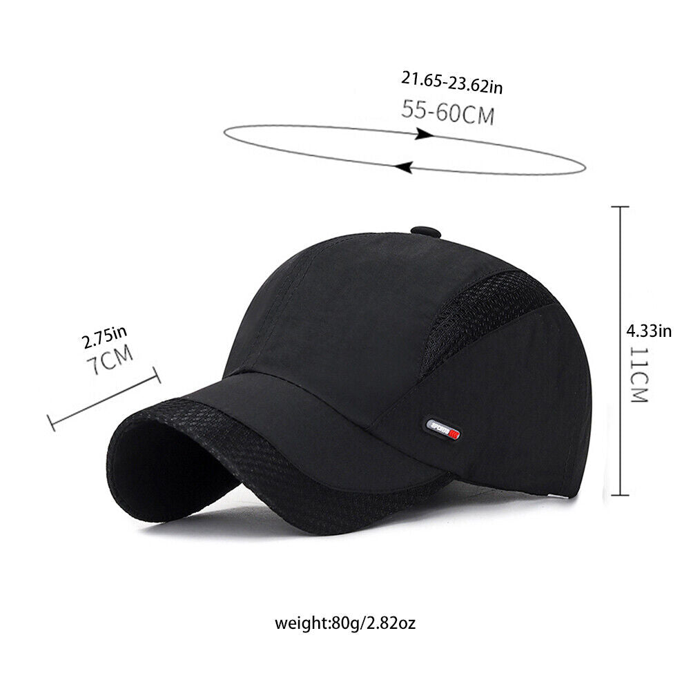 US 1-2Pcs All Season Airy Mesh Thin Quick Dry Baseball Cap Hat UV Protect Sports
