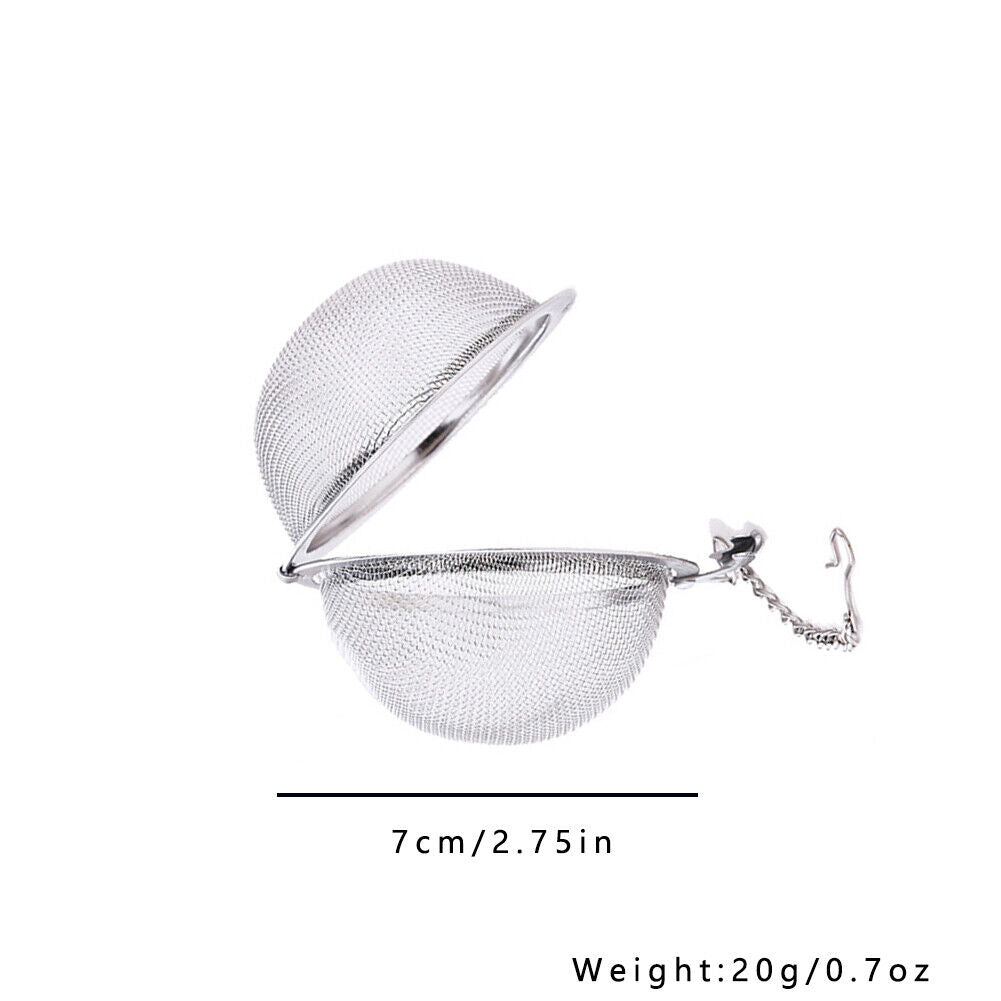 US 1-2 Pc Stainless Steel Mesh Tea Ball Strainer Diffuser Steeper Lock Filtering