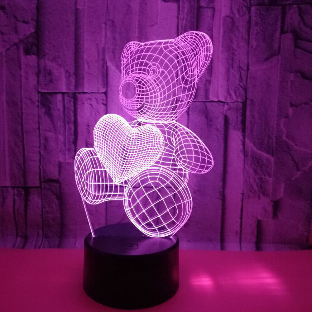 US 1-2 Pack Love Birthday Teddy Bear Thanksgiving Christmas Wife Gifts LED Light