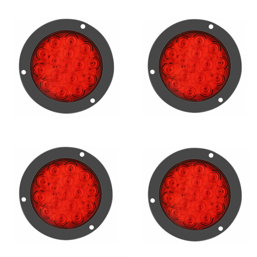 US 2-4 Pack 4" 16 LED Round Led Trailer Tail Brake Stop Turn Lights Waterproof