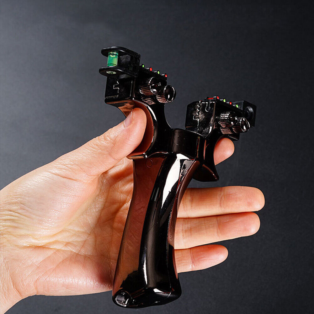 US 1-2 Pack Hunting Catapult Slingshot Adjustable Survival Laser Sight Aim Point
