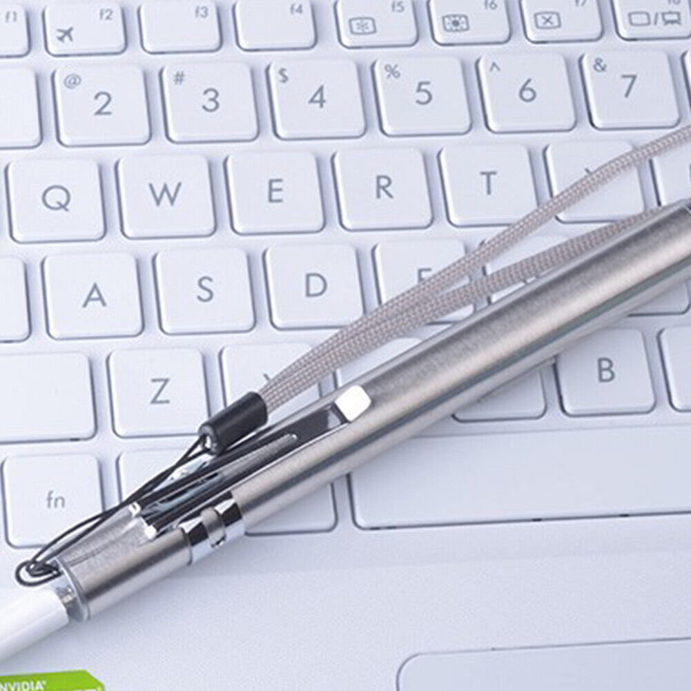 US 2-4Pc LED USB Stainless Steel Pen Light Rechargeable Mini Flashlight 500Lumen