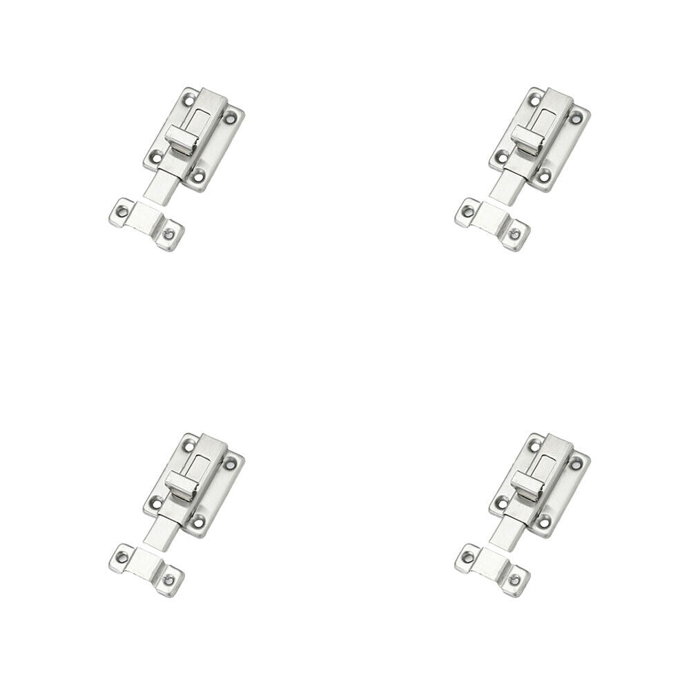 US 4-8 Pack Door Bolts Stainless Steel Latch Sliding Lock Surface Slide Keyless