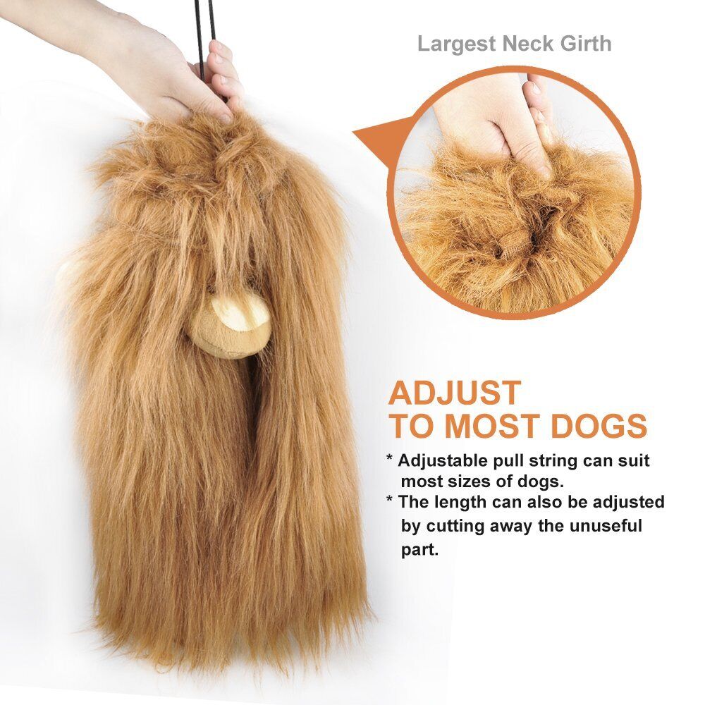 Dog Costume Lion Mane Halloween Costumes for Medium Large Dog with Ears & Tail
