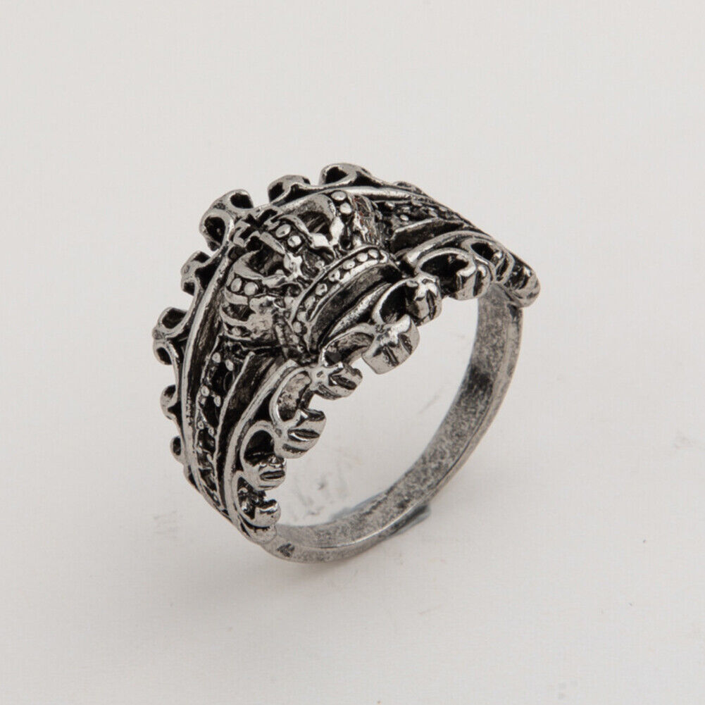 US 1-2 Pcs Mens Black CZ King Crown Ring Men Stainless Steel Size 7 8 9 10 11