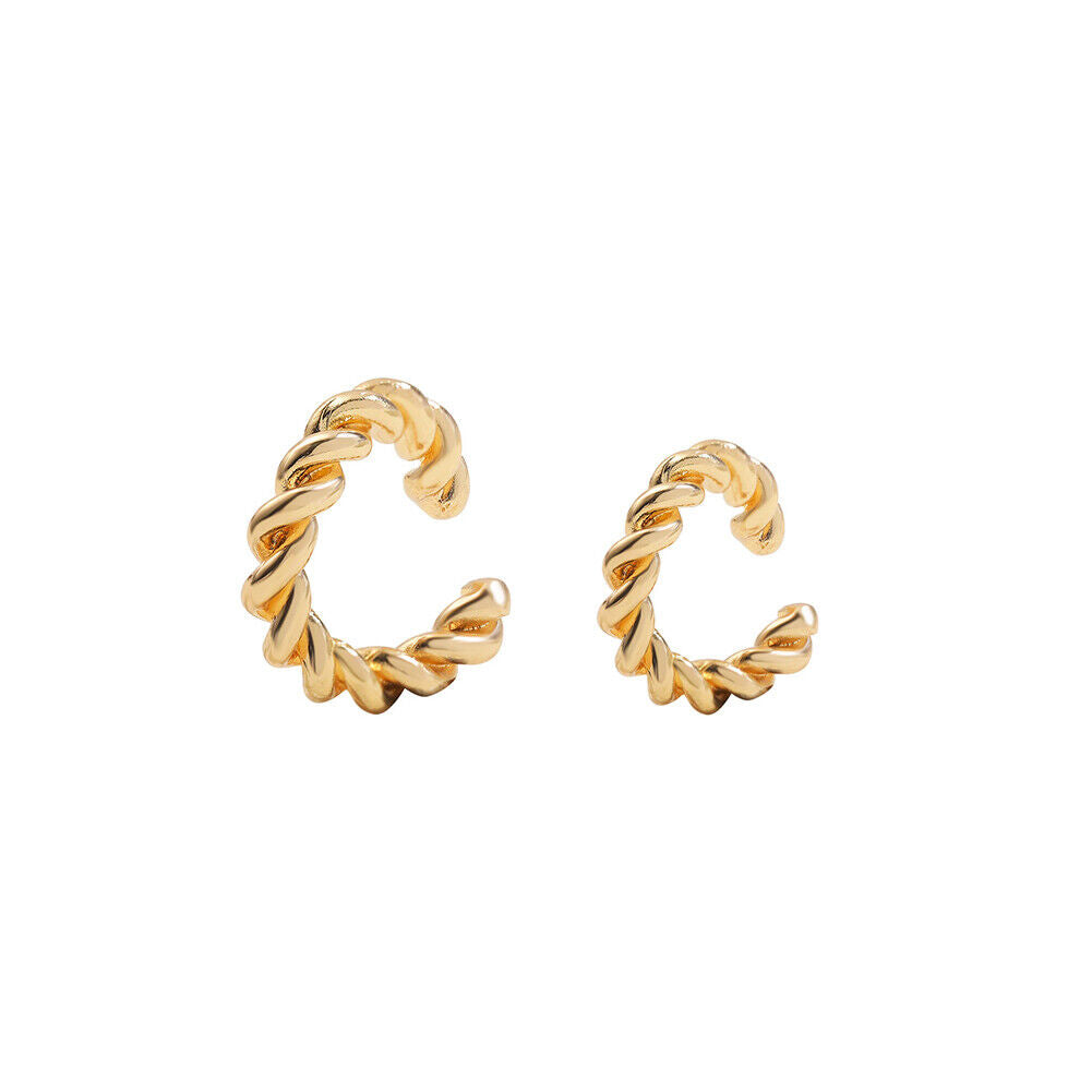 US 10-20 Pack Helix Non Piercing Gold Earrings Cuff Clip on Cartilage Earrings