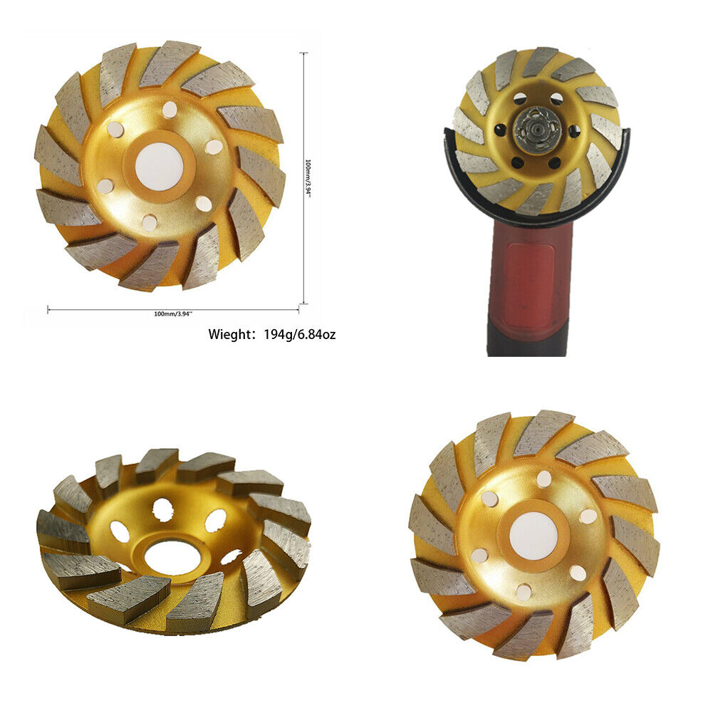 US 2-4 Pc 4" inch Diamond Segment Grinding Wheel Disc Grinder Cup Concrete Cut