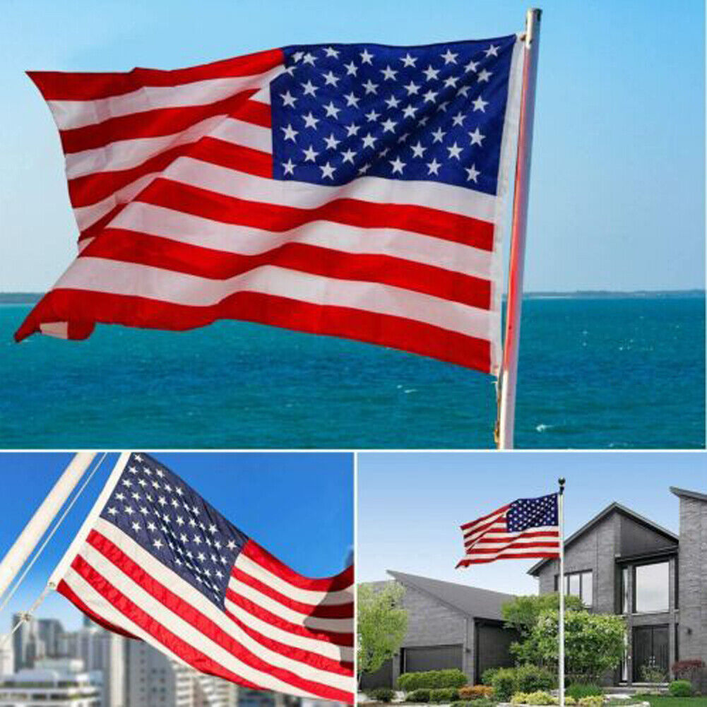 US 1-2 Pack American Flag 3x5 Ft Double Sided 3-Ply Fade Resistant UV Protected