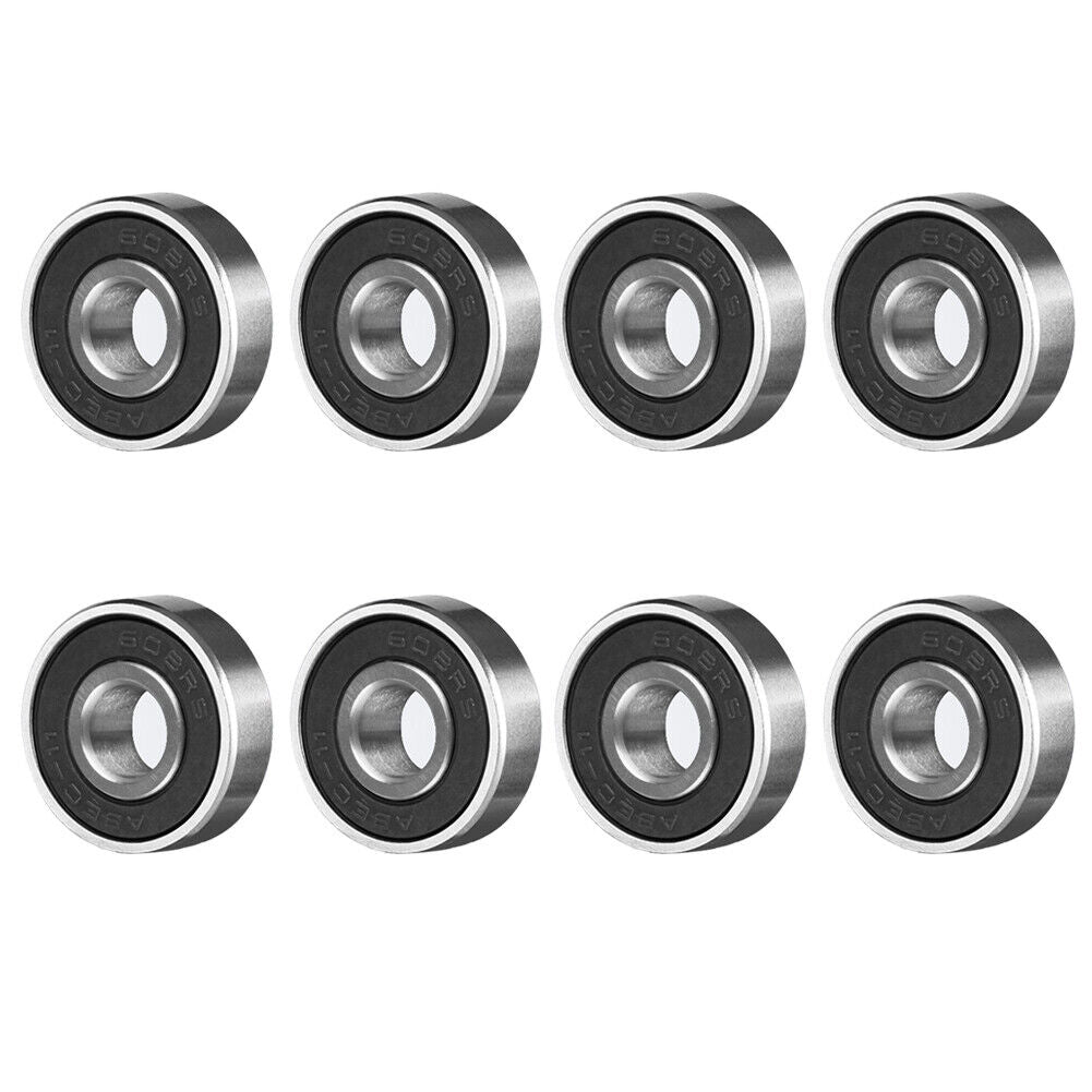 US 8-16 Pcs Skateboard Longboard Bearings PRECISION ABEC 9 BLACK SHIELD Size 608