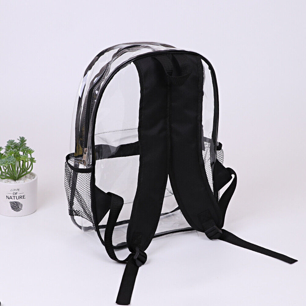 US 2 Pack Heavy Duty Clear Transparent Backpack See Through Book-bag