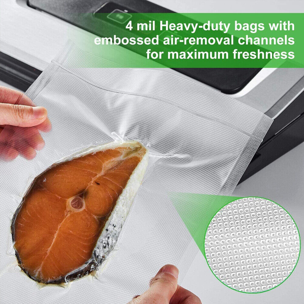 US 2 Rolls Food Vacuum Sealer Giant 8"x50" 11"x50" Food Saver Embossed Bag 4 Mil