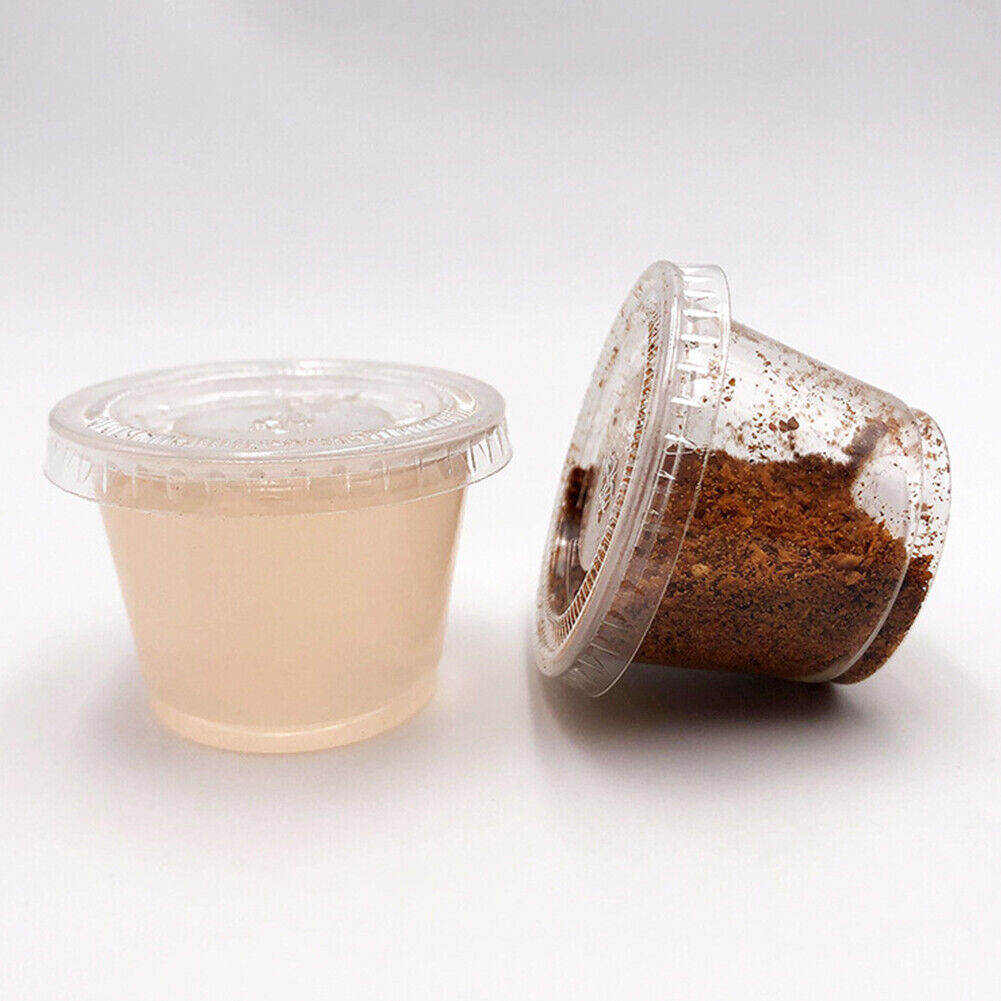 US 500 Pack Disposable 1 Oz Portion Cups with Lids for Sample Tasting Sauces