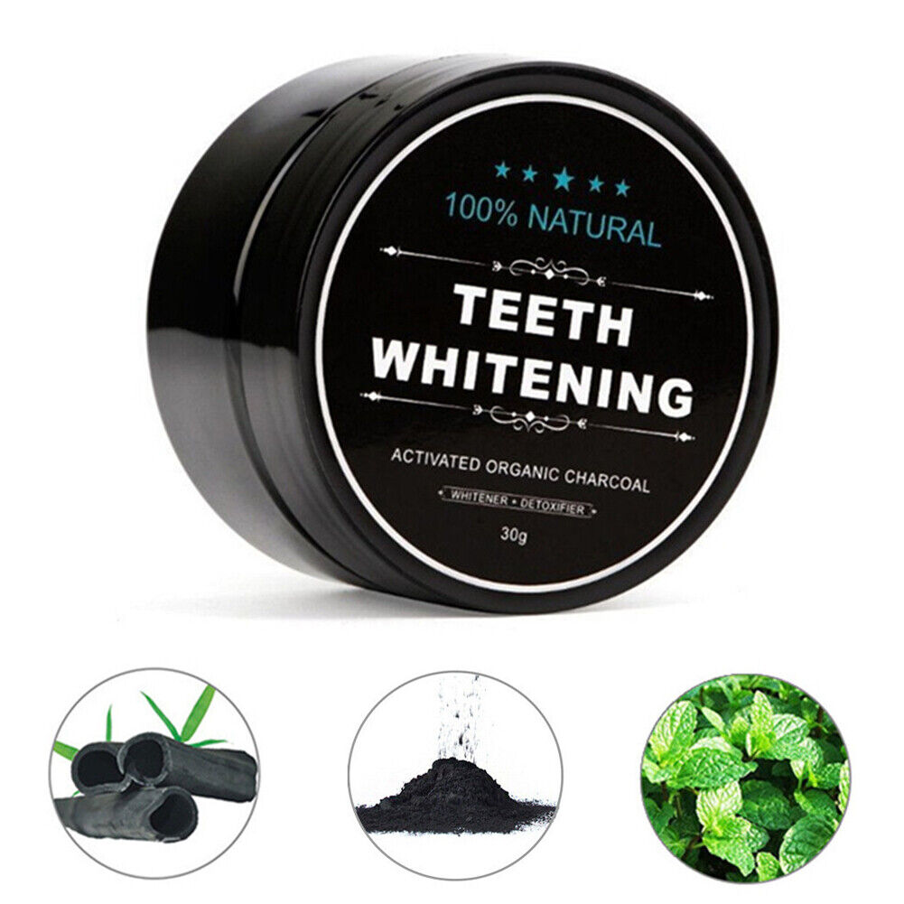 US 2-4Pc Activated Charcoal Teeth Whitening Powder Organic Coconut Removes Stain