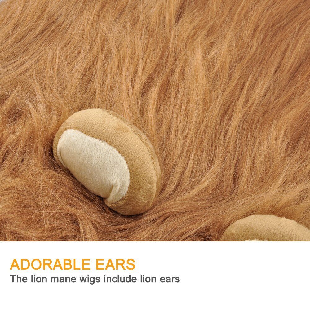 Dog Costume Lion Mane Halloween Costumes for Medium Large Dog with Ears & Tail