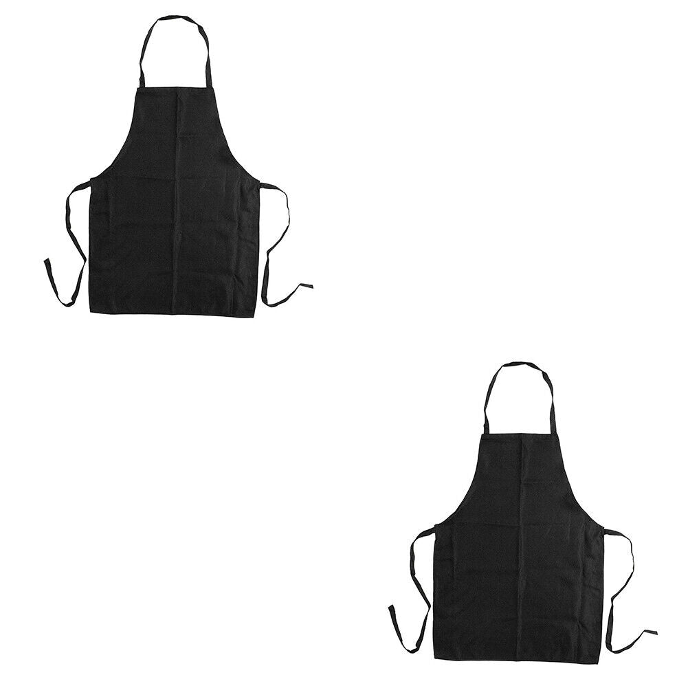 US 2-4 Pcs Waterproof Chef Apron Black Catering Cooking Kitchen Butcher 2 Pocket