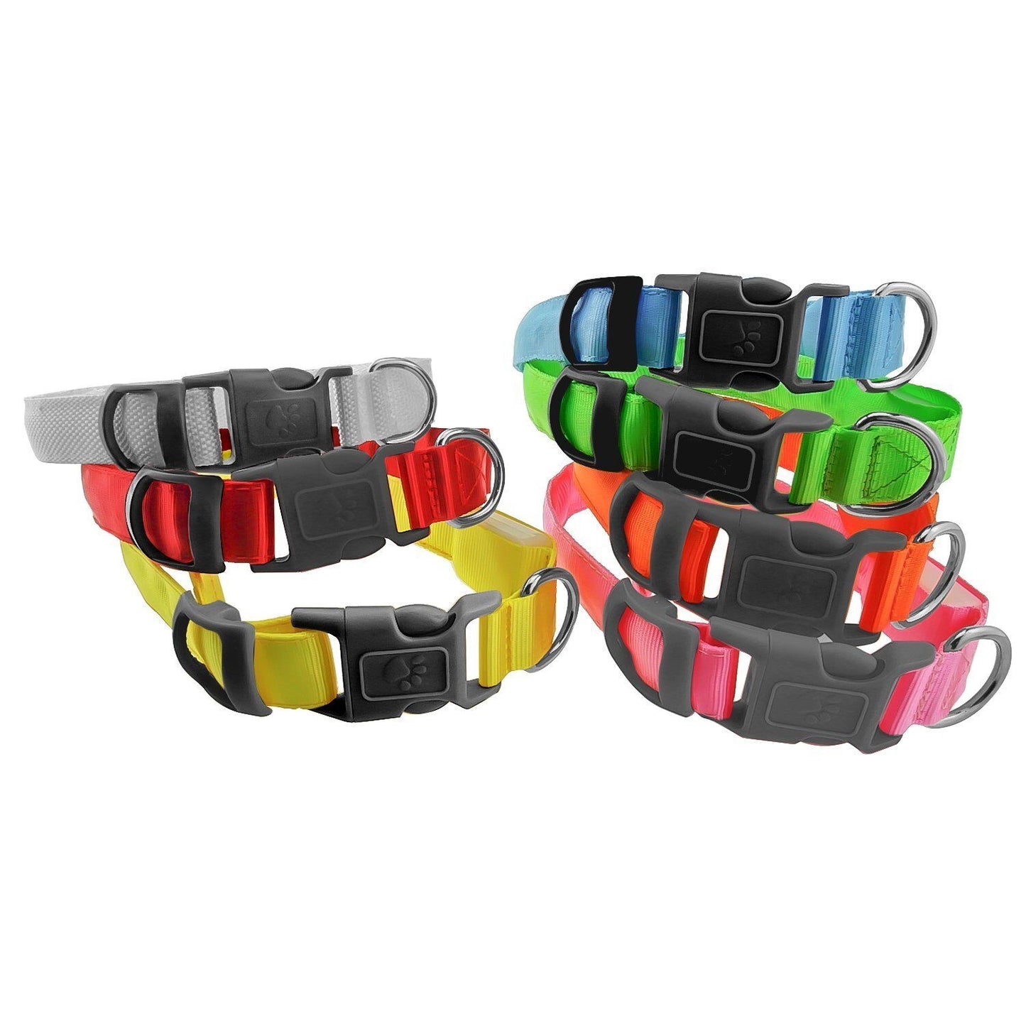 Pets DOG LED Lights Flash Night Safety Nylon Collar Adjustable LED Collar S-XL