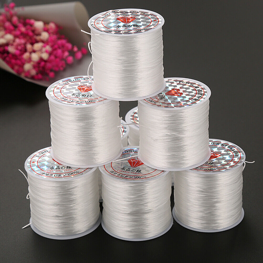 US 1-2 0.5mm Flat Elastic Stretch String Jewelry Making DIY Bracelet Cord Thread