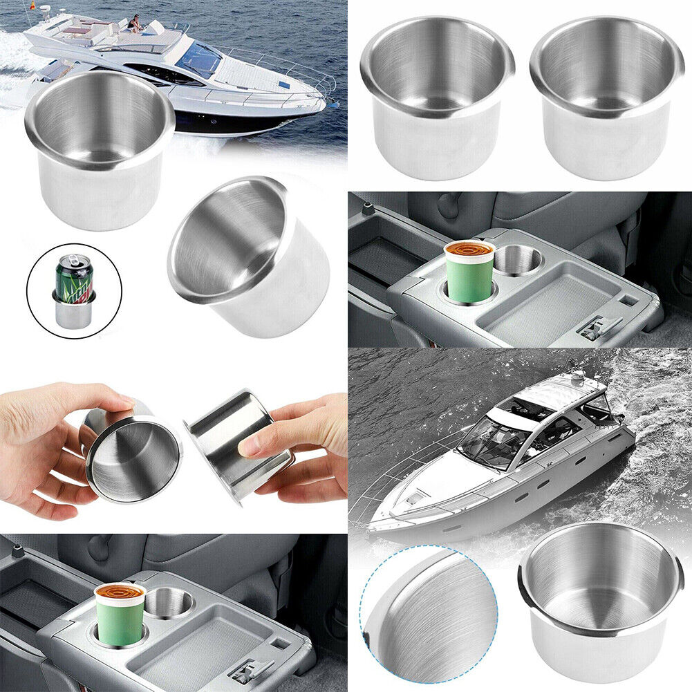 US 2-4 Pack Universal Stainless Steel Cup Drink Holders Boat Truck Marine Camper