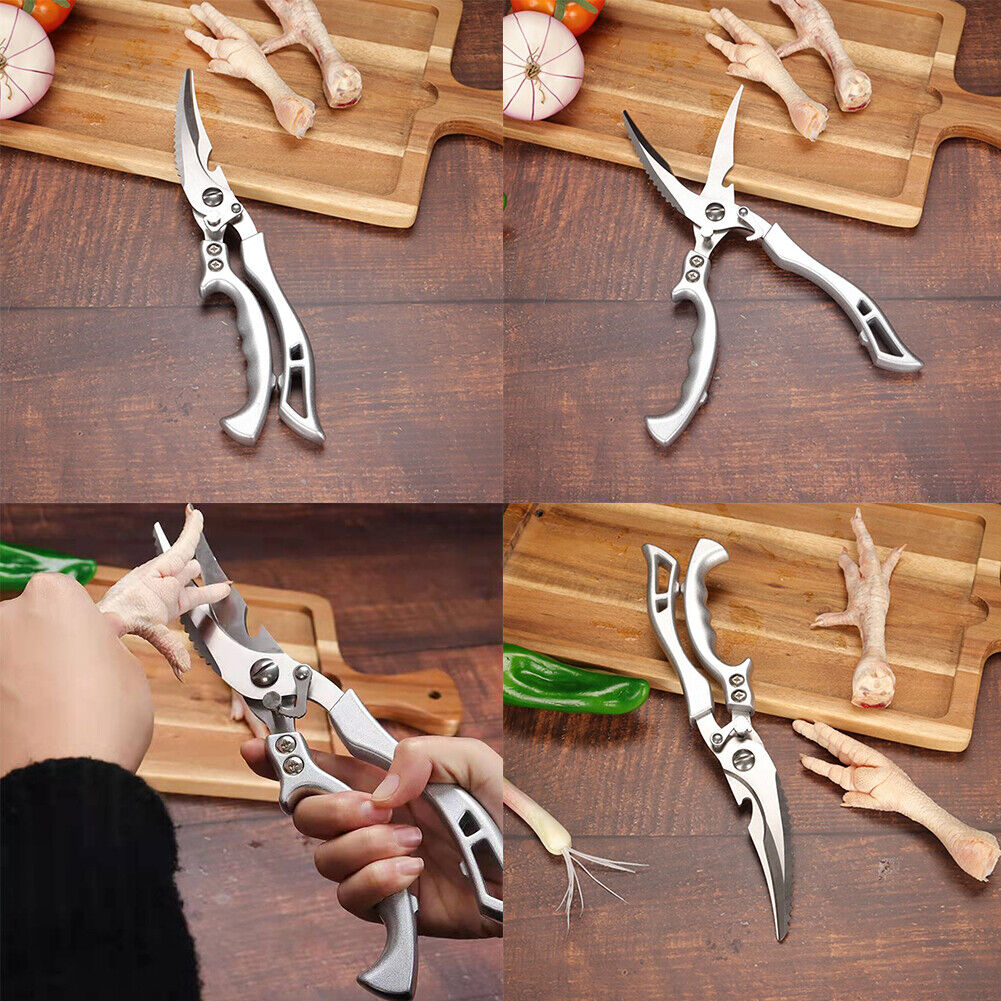 US 1-2 Pack Stainless Steel Kitchen Shears Heavy Duty Scissors Fish Chicken Bone