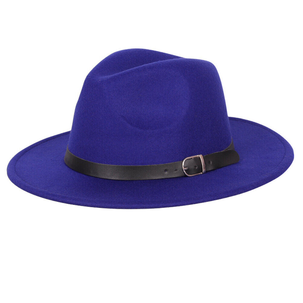 US 1-2 Pcs Wide Brim Fedora Hat Water Resistant Leather Band Winter Fall Western