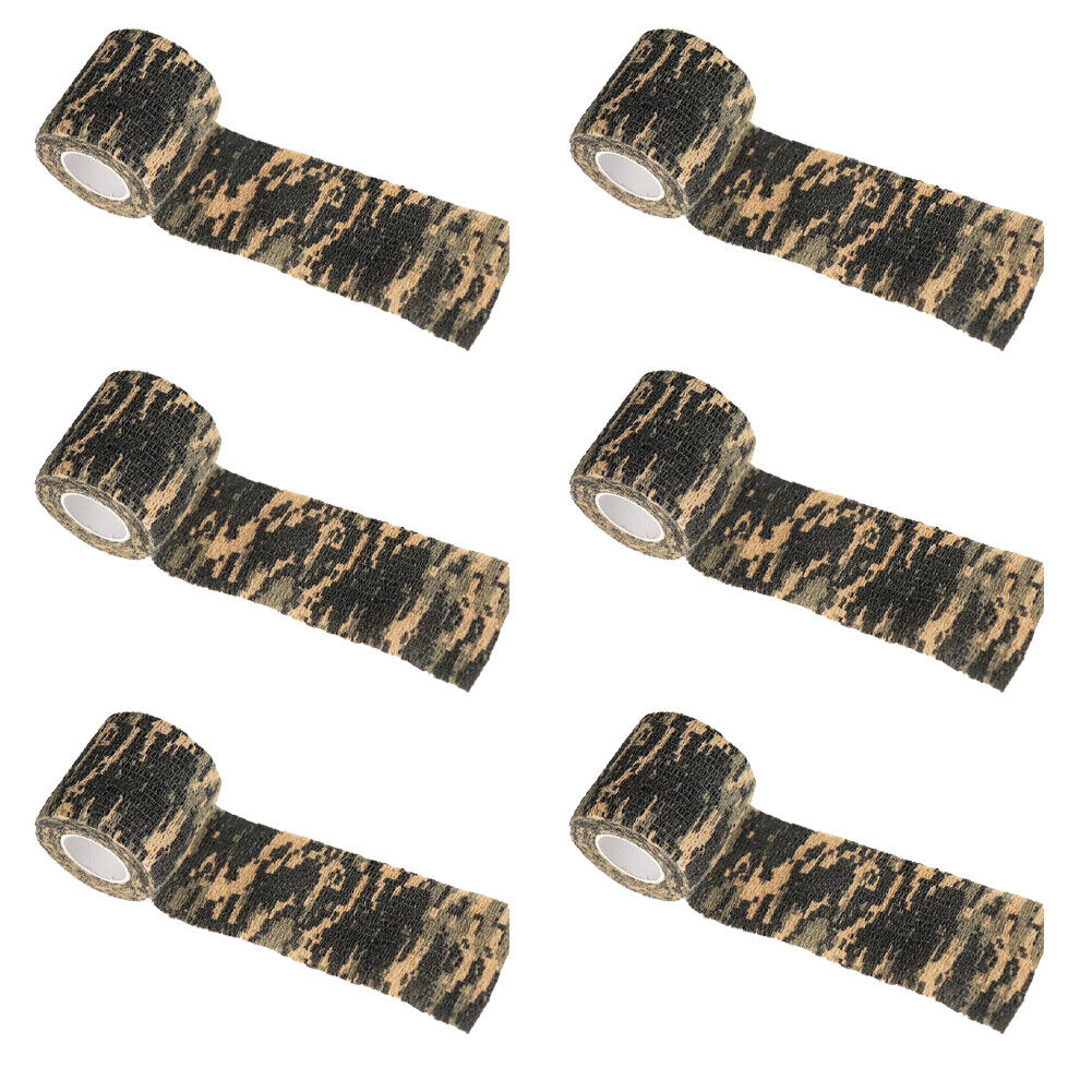 US 6-12 Pack Tactical Self-Adhesive Camouflage Tape For Outdoor Hunting Backpack