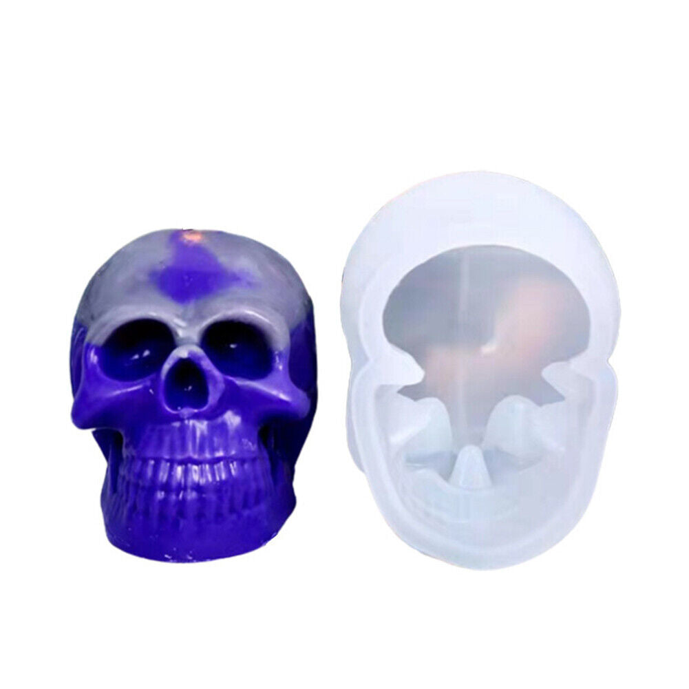 US 2-4 Pcs DIY Silicone Skull Mold Resin 3D mold Skeleton Decor Epoxy Craft Tool