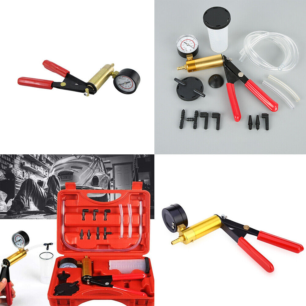 US Brake Bleeder Tester Kit Hand Held Vacuum Pressure Pump Tester Car Motorcycle