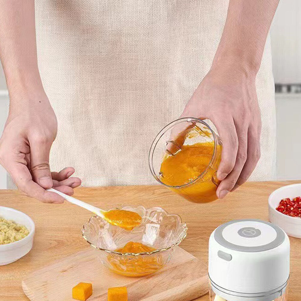 US 1-2 Pc 8.45oz/250ml Electri Mini Garlic Chopper Food Garlic Mincer Vegetable