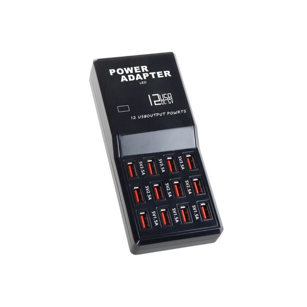 US Multi 12 Port USB Charging Station Hub Desktop Wall Phone Charger Organizer