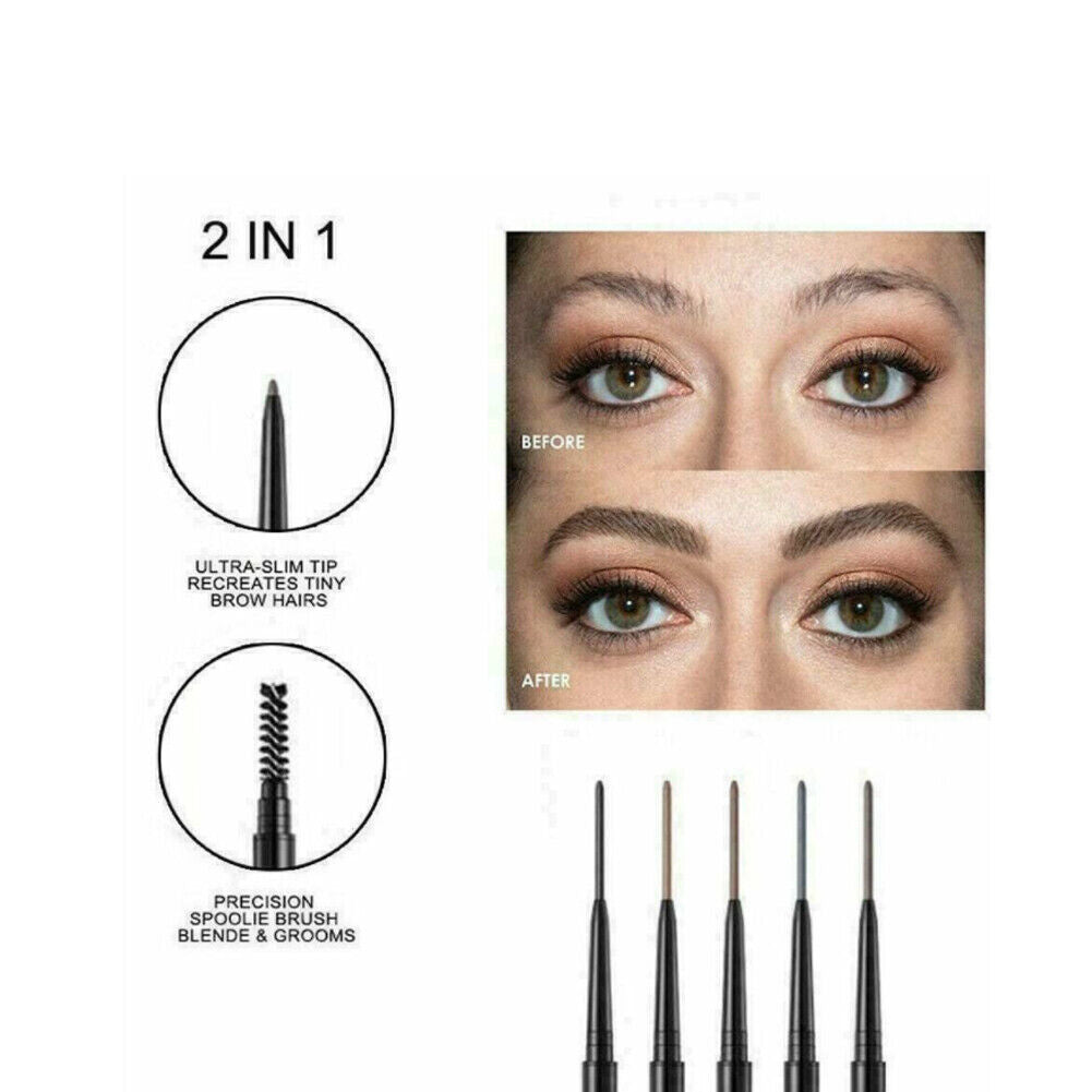 US 2-4 Pack Eyebrow Pencil Waterproof Smudge-proof Eyebrow Brush Microblading