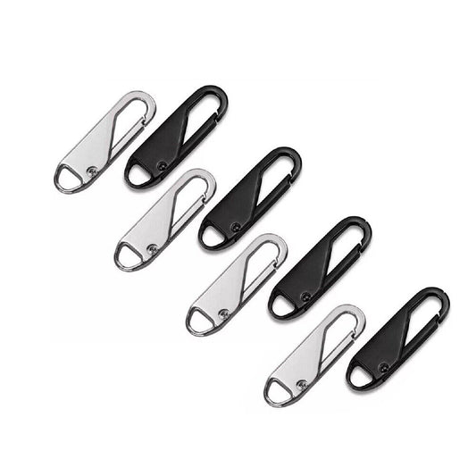 US 8-16 Pcs Zipper Pull Replacement Repair Slider Tab Universal Fixer Metal Head