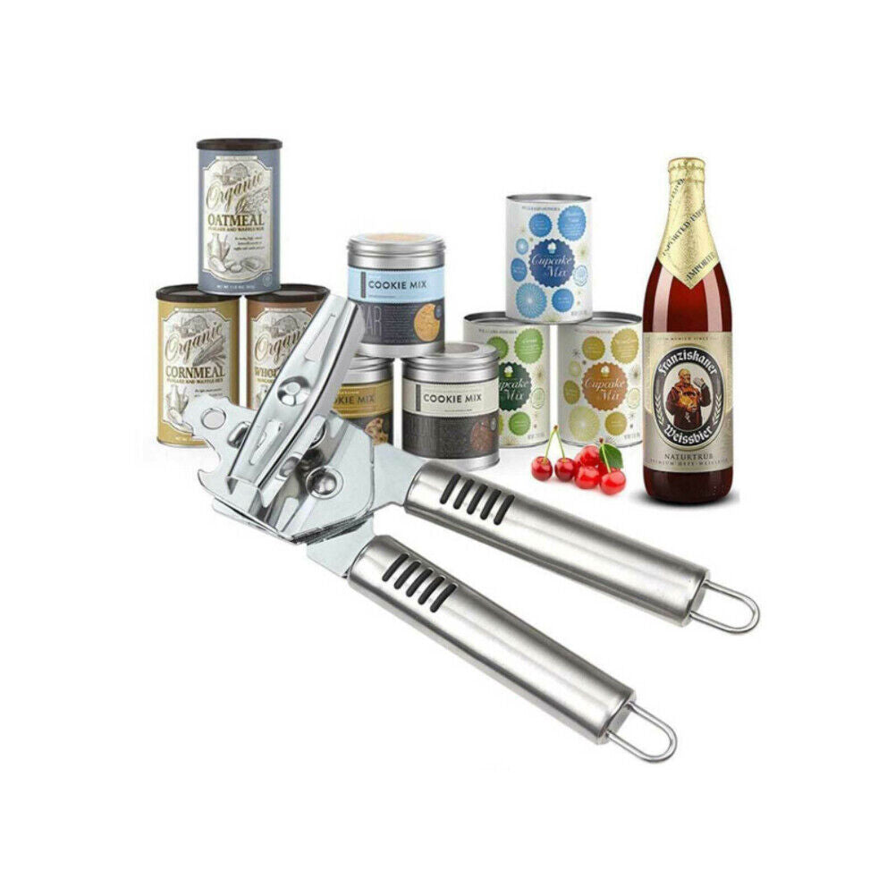 US 2-4 Pcs Can Opener 3-in-1 Kitchen Stainless Steel Heavy Duty Blades Chef Tool