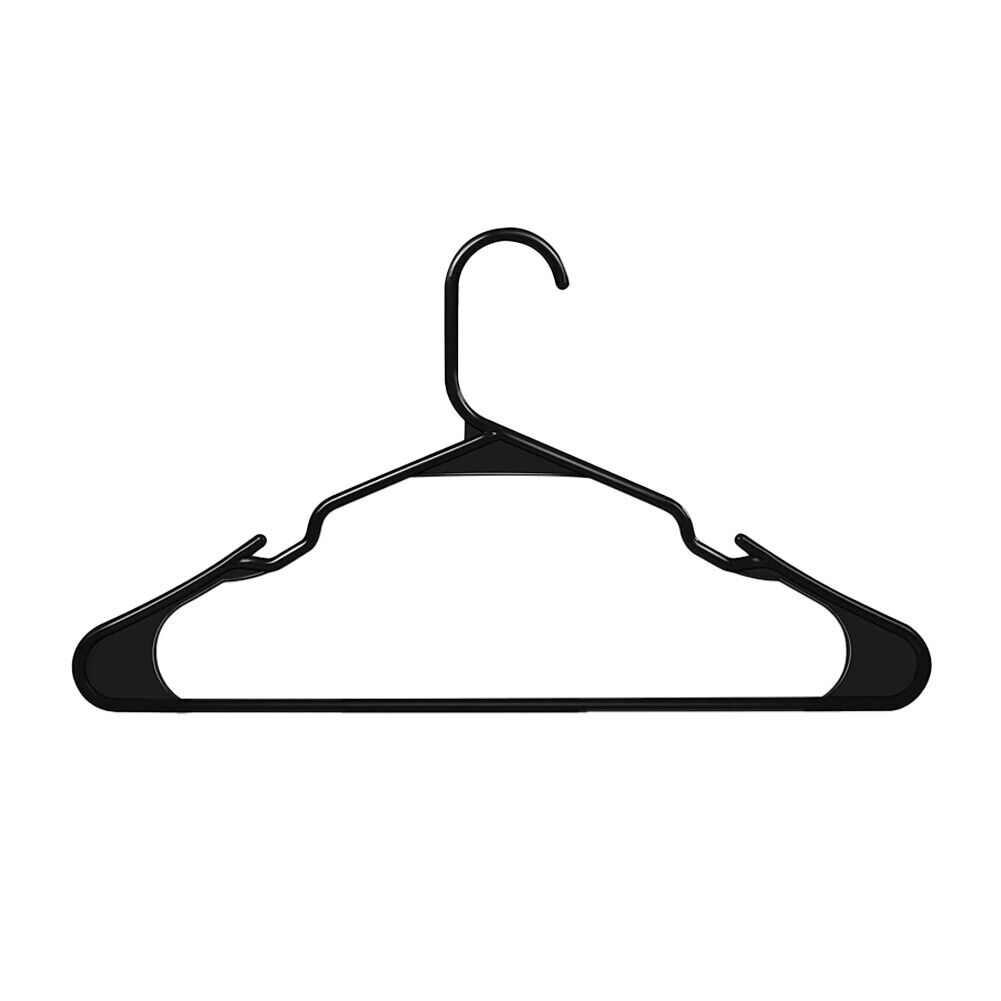 US 50 Pcs Home Plastic Hangers Space Saving Tubular Clothes Light Weight Durable