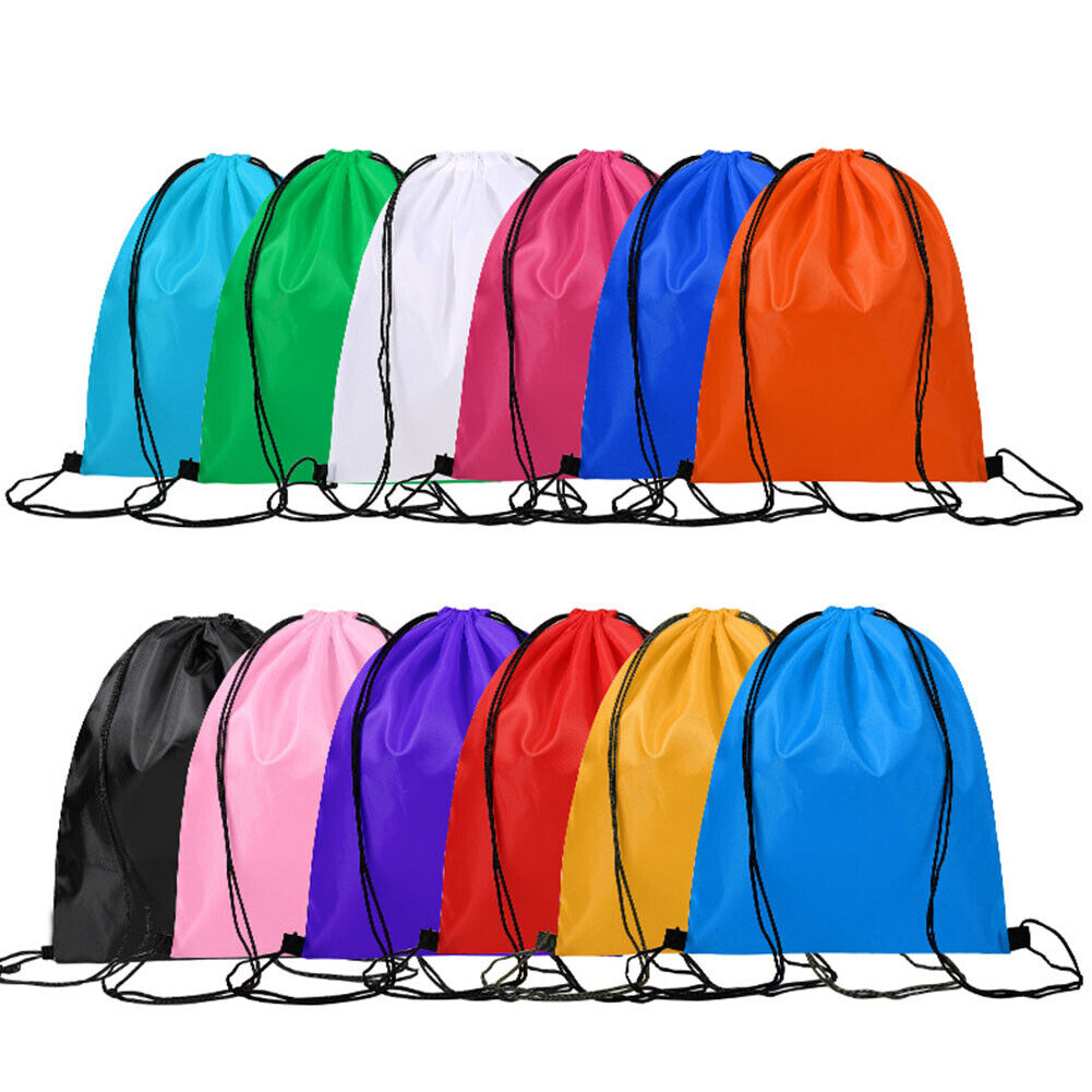 US 3-6 Pack Backpack Oxford Drawstring Storage Bag Outdoor Waterproof Training