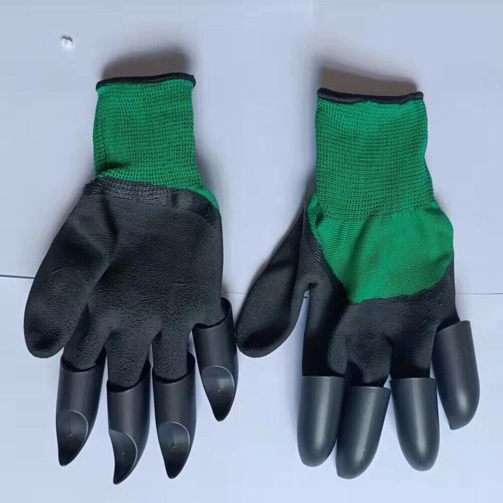 US 2-4Pairs Gardening Digging Planting Pruning Tools 4 Claws Garden Genie Gloves