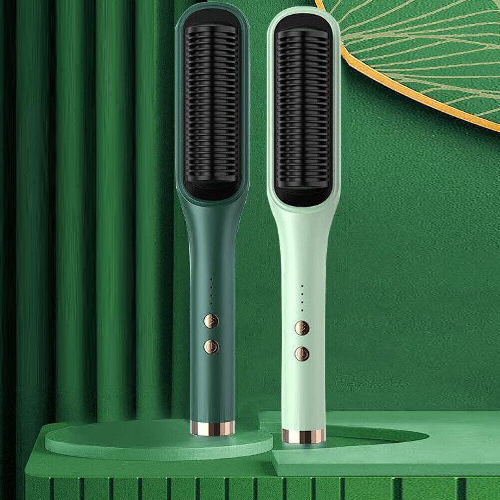 US Hair Straightener Comb Pro Electric Beard Straightening Heat Hot Comb Press