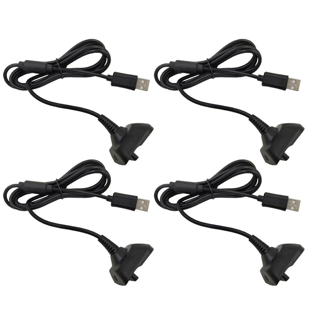US 2-4 Pack Black USB Charger Charge Cable Cord for Xbox 360 Wireless Controller