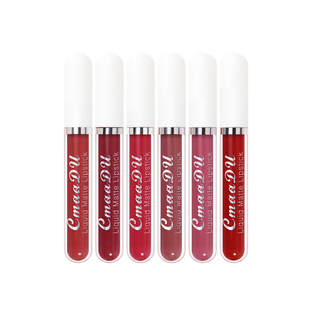 US 6-12 Pack Set Lipstick Matte Finish Liquid Lip Gloss Long Lasting Waterproof