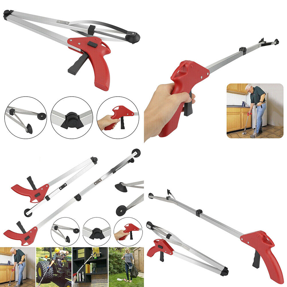 US 2-4 Pc Heavy Duty Mobility Grip Hand Long Handled Trash Litter Garbage Picker