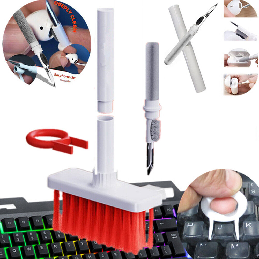 US 2-4 Pc Soft Brush Laptop Keyboard 5 in1 Multi-Function Computer Cleaning Tool