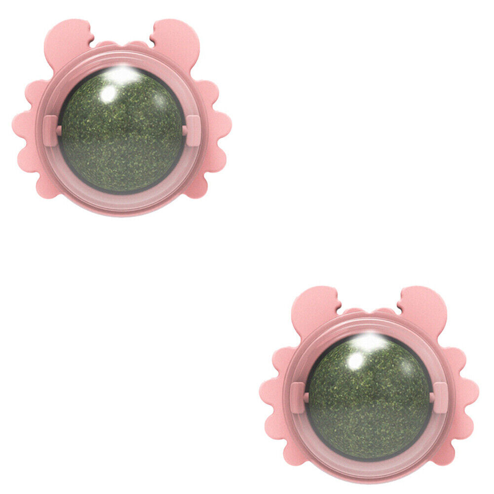 US 1-2 Pack Edible Cat Nip Ball Products Kitty Chew Rotatable Interactive Kitten
