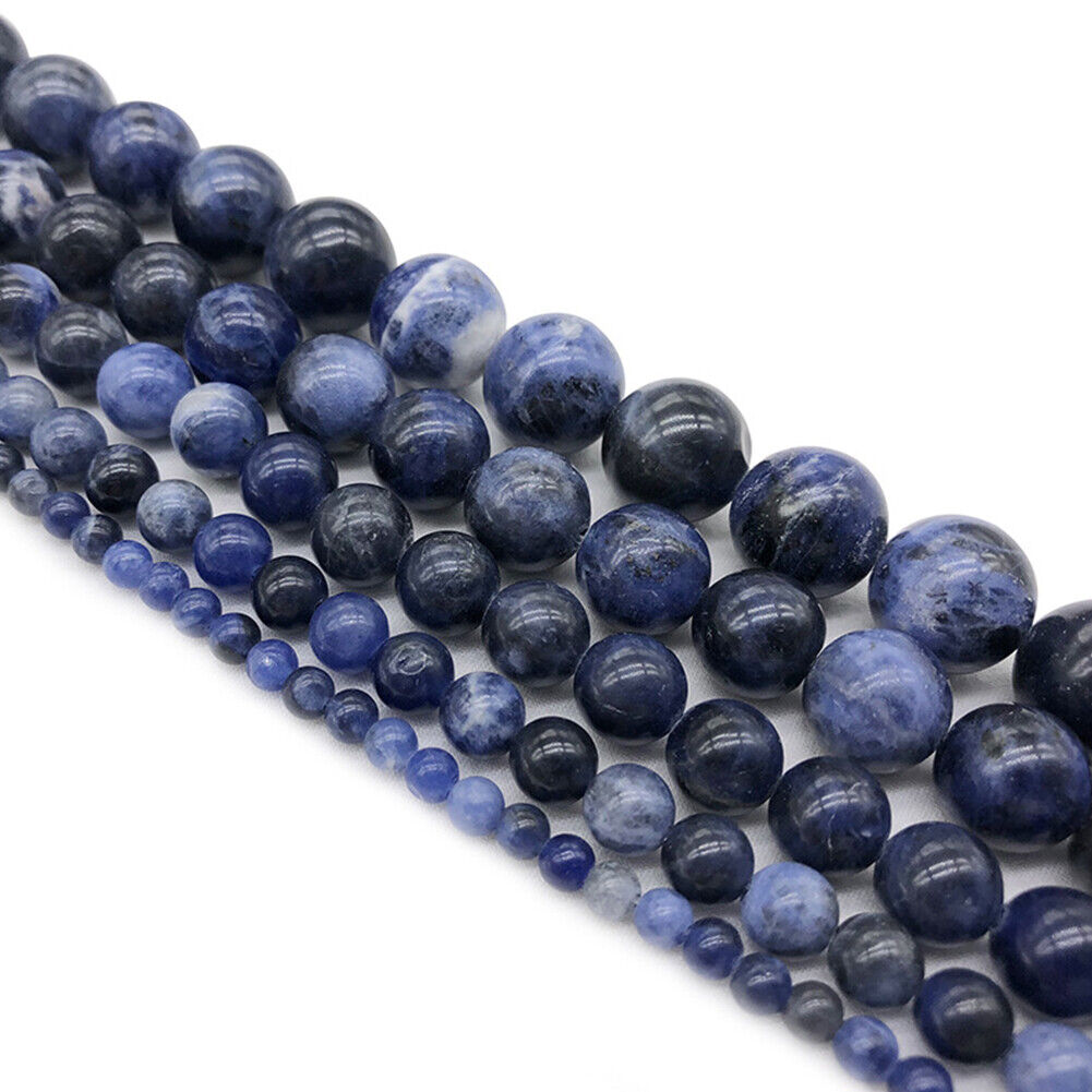 US 6/8/10mm 5A Grade Natural Round Stone Beads Loose Gemstone Smooth DIY Jewelry