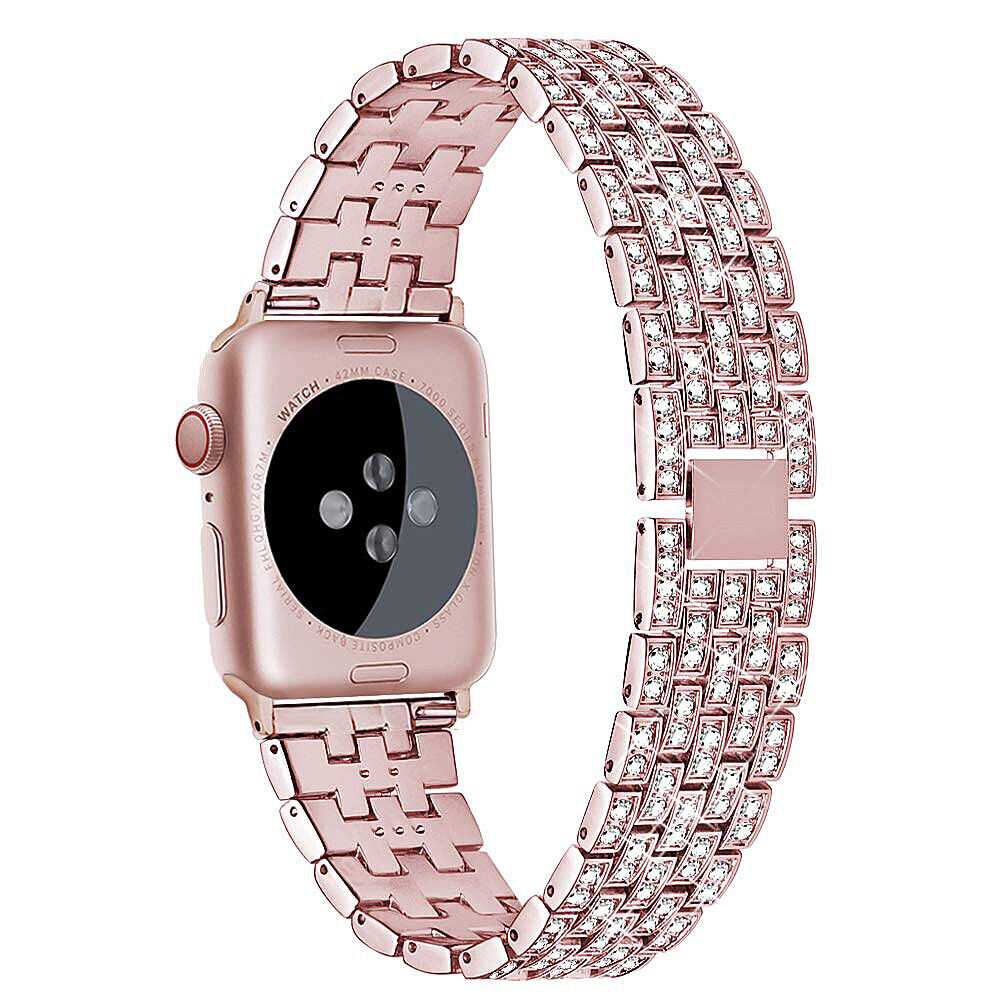 US Luxury iWatch Strap Metal Diamond For Apple Watch Series 1 to 7 38/40/42/44mm