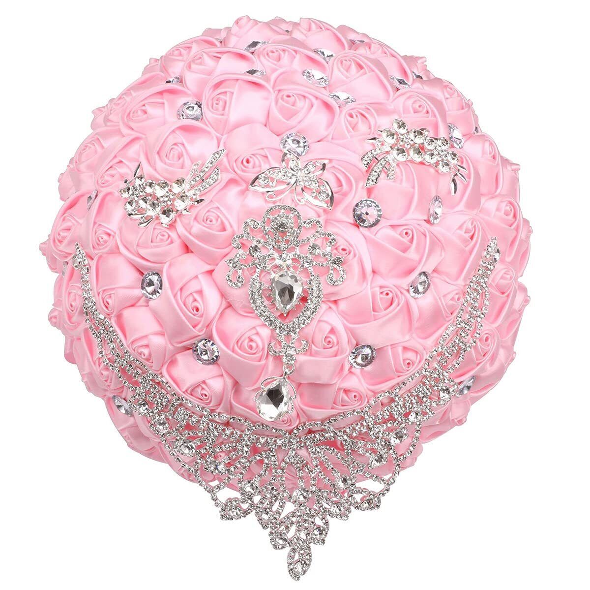 Wedding Bouquet for Bride Bridesmaid RoseFlowers Diamond Romantic Holding Flower