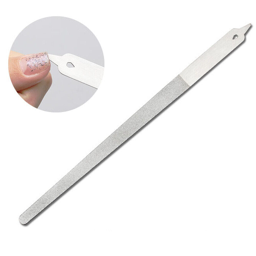 US 2-4Pc Diamond Dust Nail File - Stainless Steel Nail Dresser - 9 Inch