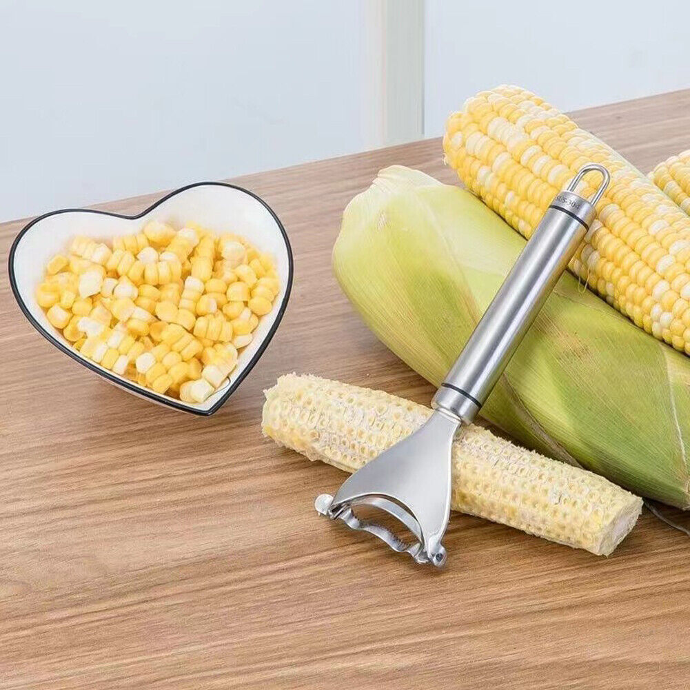 US 2-4 Pack Stainless Steel Corn Cob Peeler Remover Kernel Cutter Thresher Tool