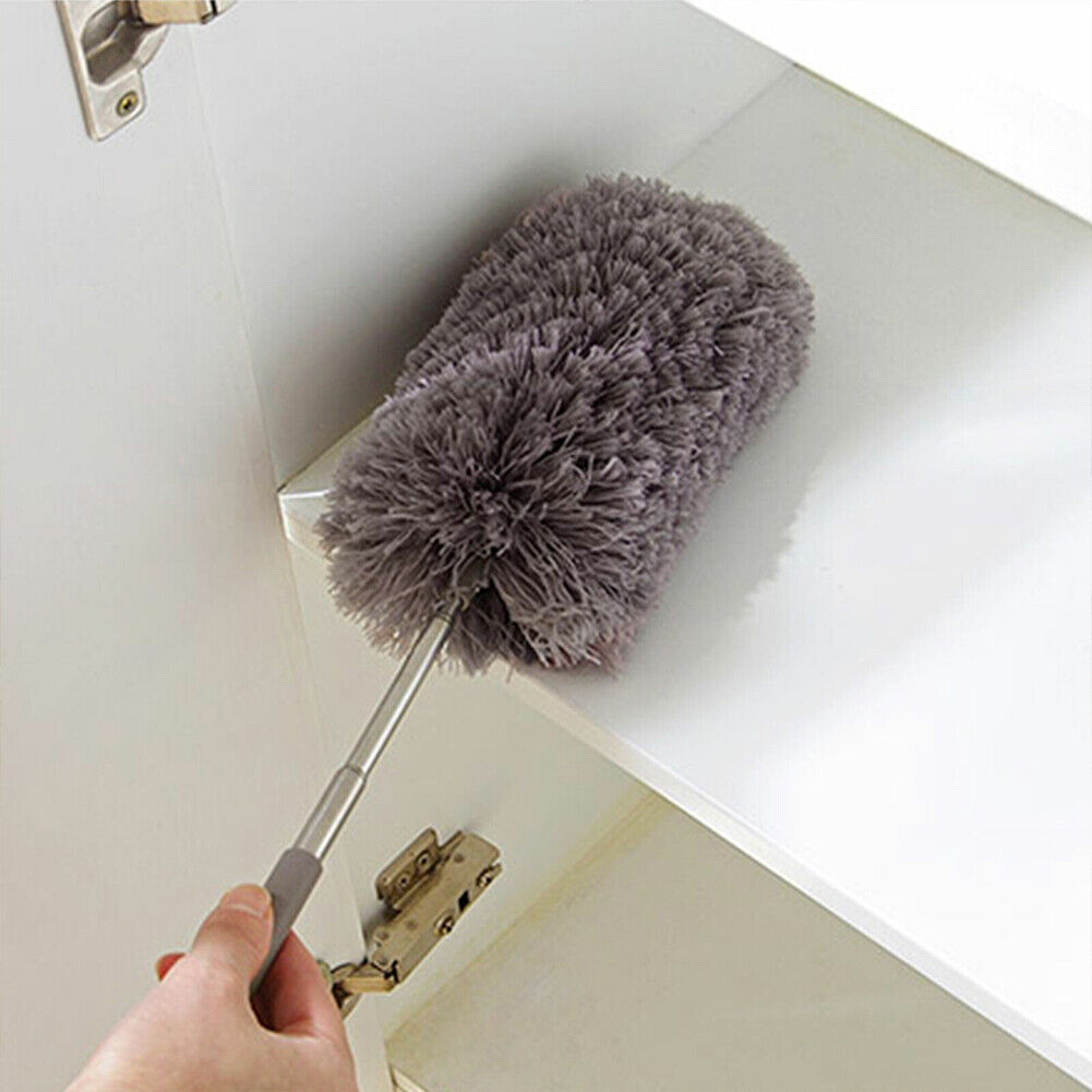 US 1-2 Pcs Adjustable Microfiber Feather Duster Extend Brush Household Cleaning