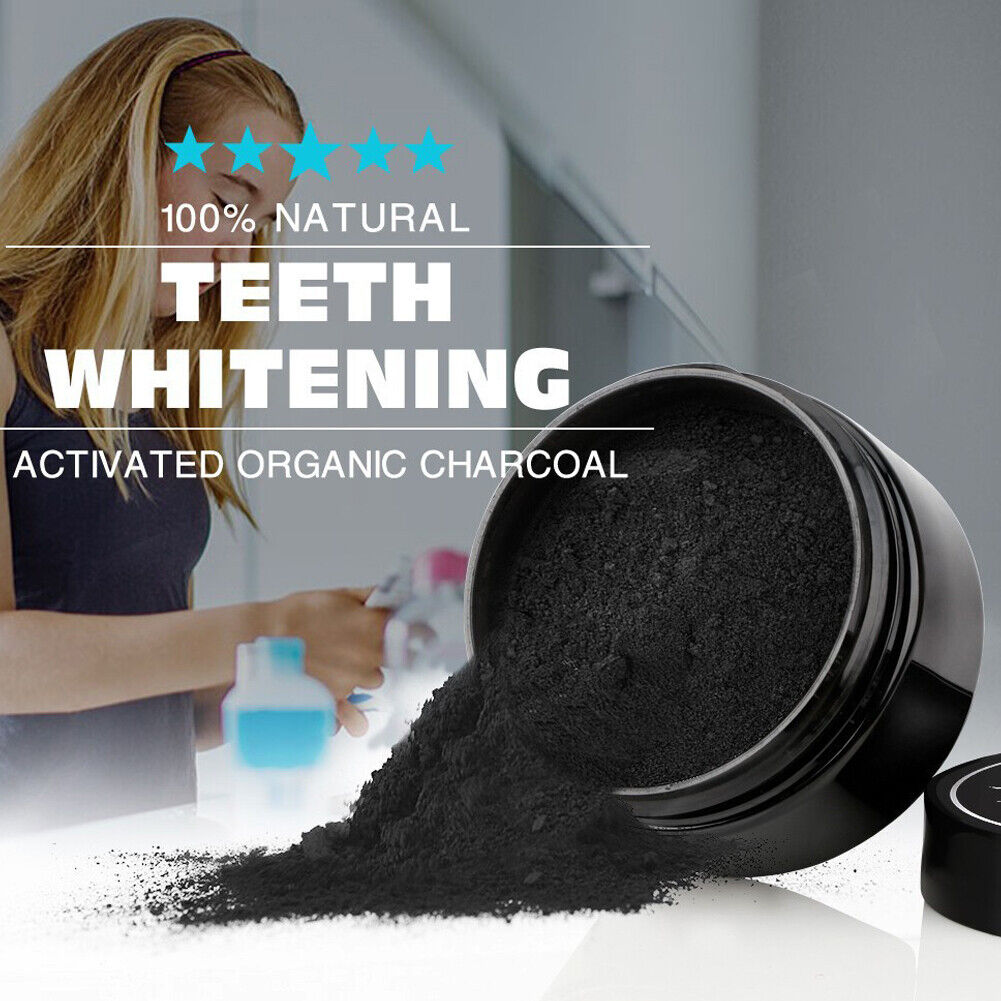 US 2-4Pc Activated Charcoal Teeth Whitening Powder Organic Coconut Removes Stain
